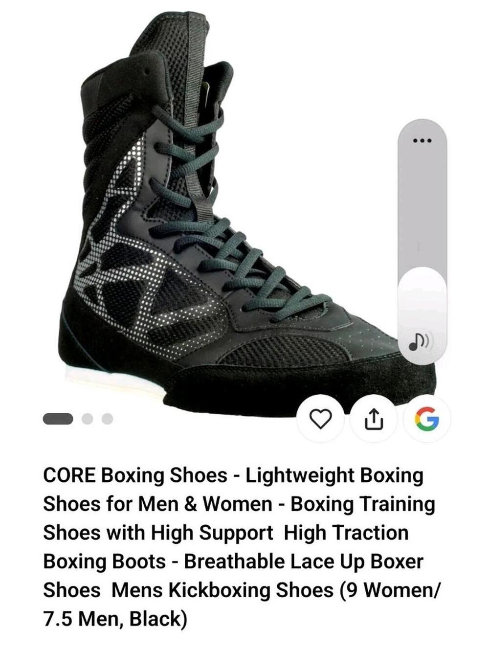 CORE Boxing Shoes for Men & Women Training High Support Boots Mens 6 Women's 7.5